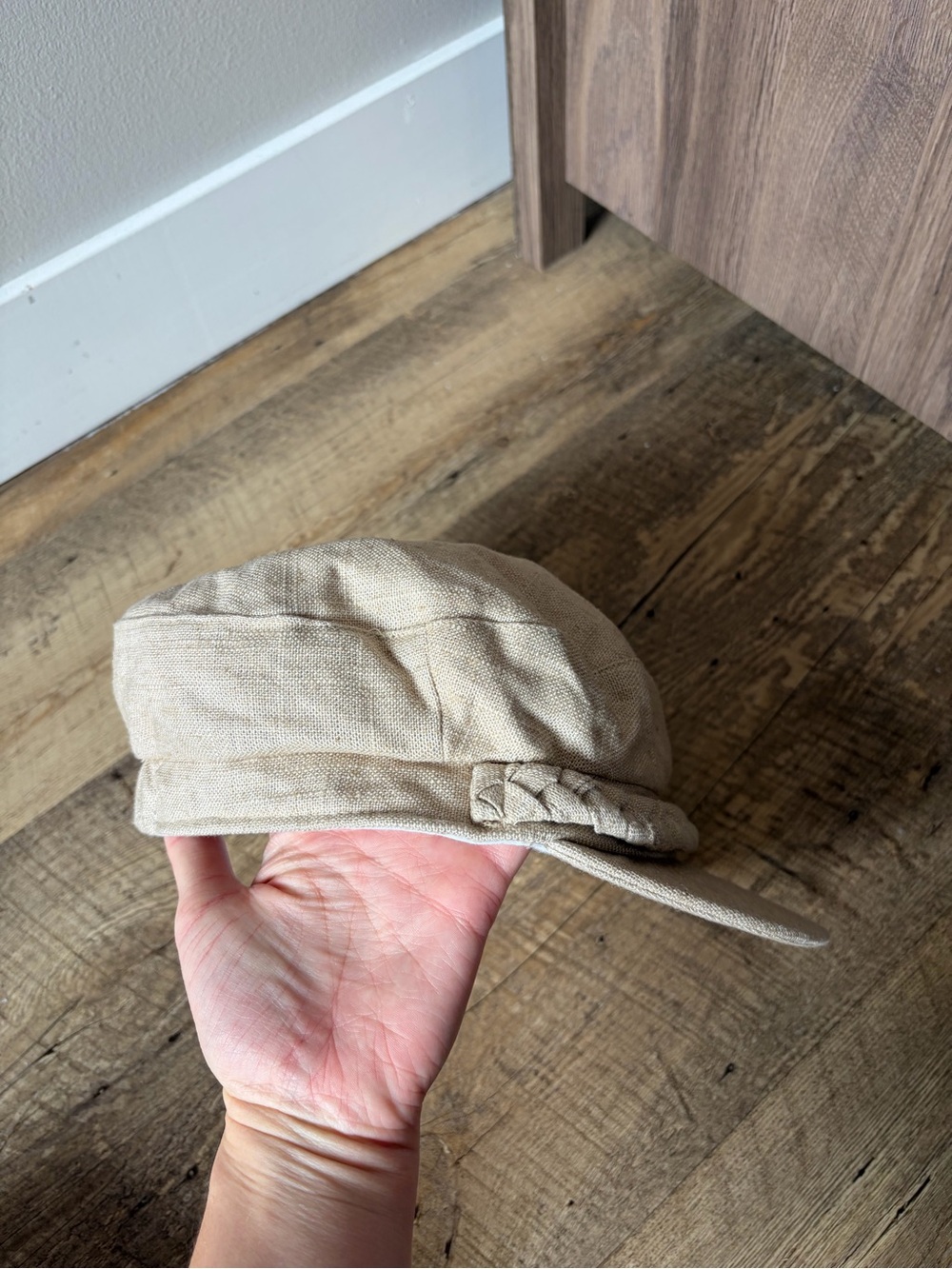 Free People Oatmeal Greek Fisherman Sailor Cap Newsboy Hat with Braided Band - Picture 4 of 11
